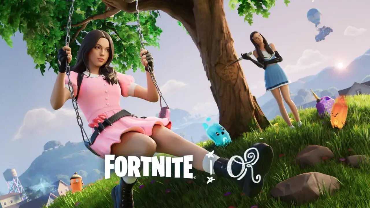 Dziewczyna na huśtawce i cheerleaderka pod drzewem. Nowa Fortnite aktualizacja przynosi letnie klimaty i urocze postacie.
