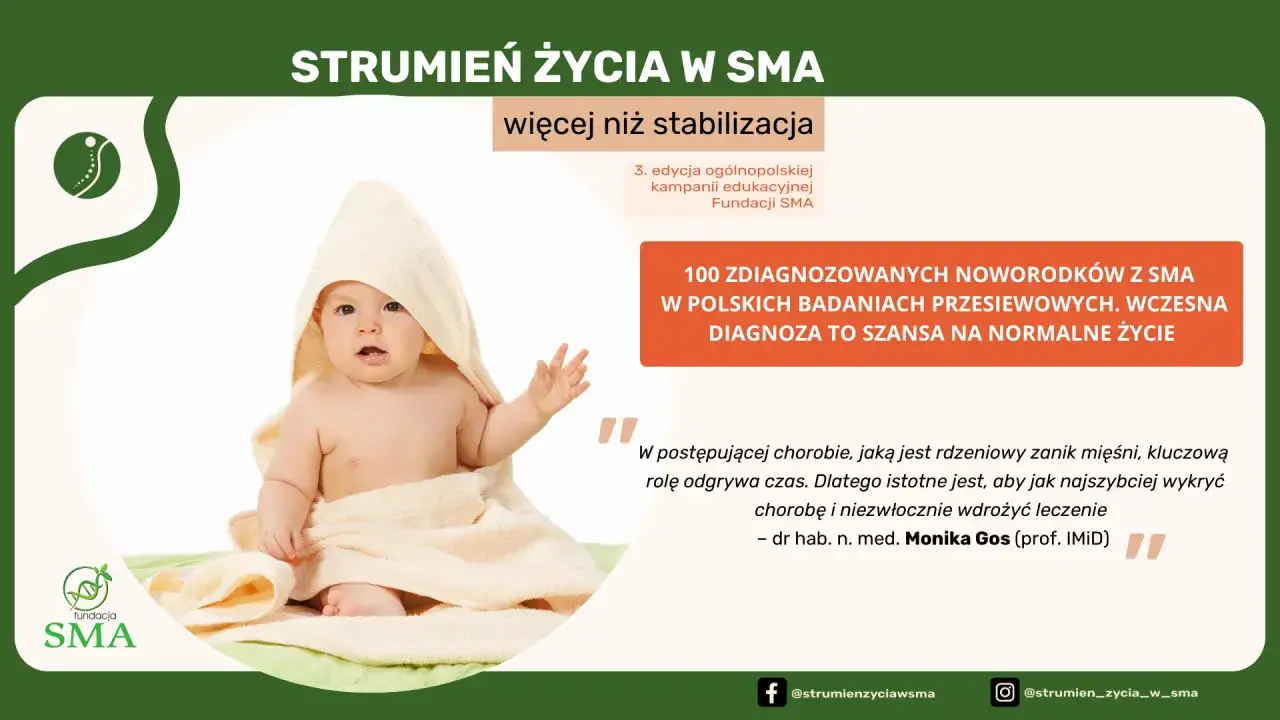 dziecko z SMA, badania przesiewowe noworodk&oacute;w, wczesna diagnoza SMA