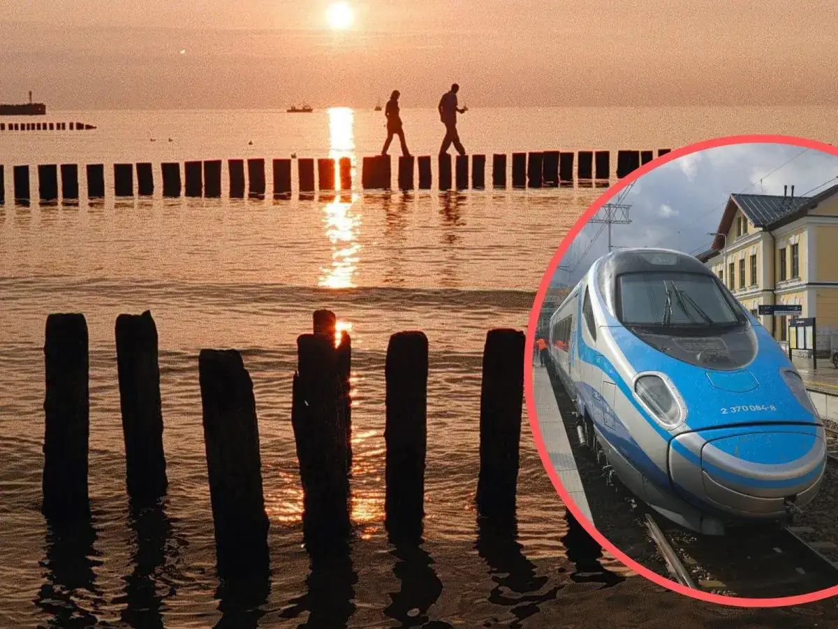 Zachód słońca nad morzem i nowoczesne Pendolino. Sprawdź pendolino nad morze cennik i zaplanuj podróż!