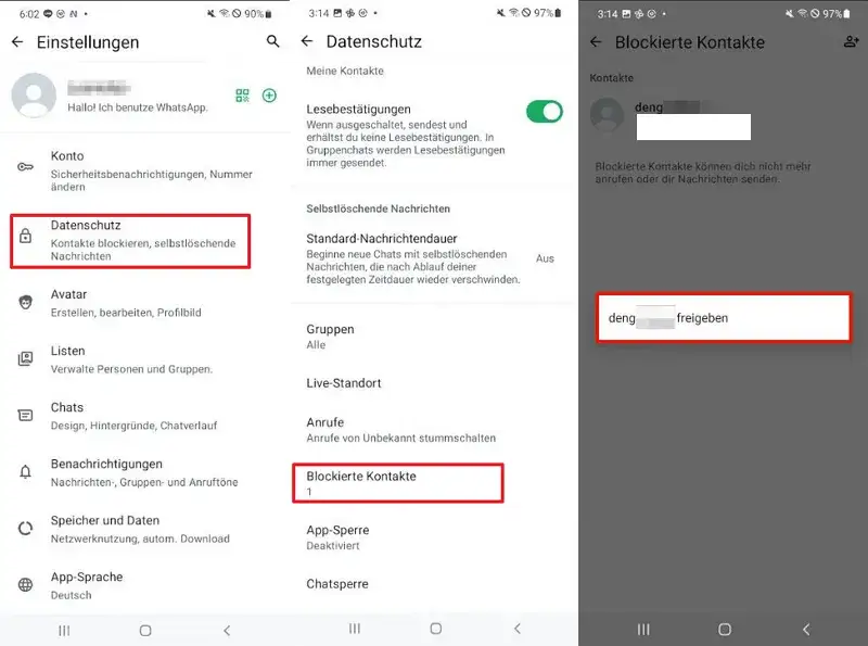 WhatsApp Kontakt löschen Android Schritt für Schritt Anleitung