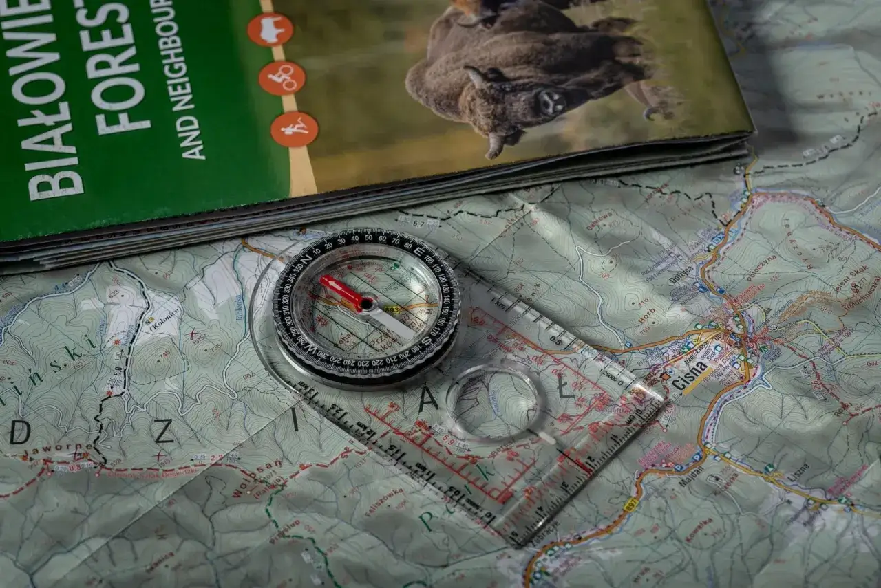 Busola co to? Przygotowania do wyprawy w Bieszczady: mapa, kompas i przewodnik po Puszczy Białowieskiej.