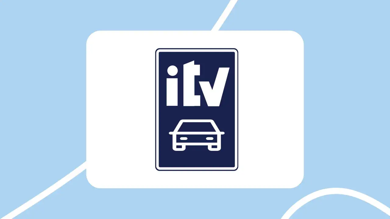 Icono de ITV con un coche. &iquest;Se puede transferir un coche sin ITV? Consulta la normativa.
