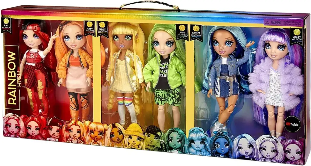 Zestaw lalek Rainbow High. Poznaj imiona: Ruby, Poppy, Sunny, Jade, Skyler, Violet.