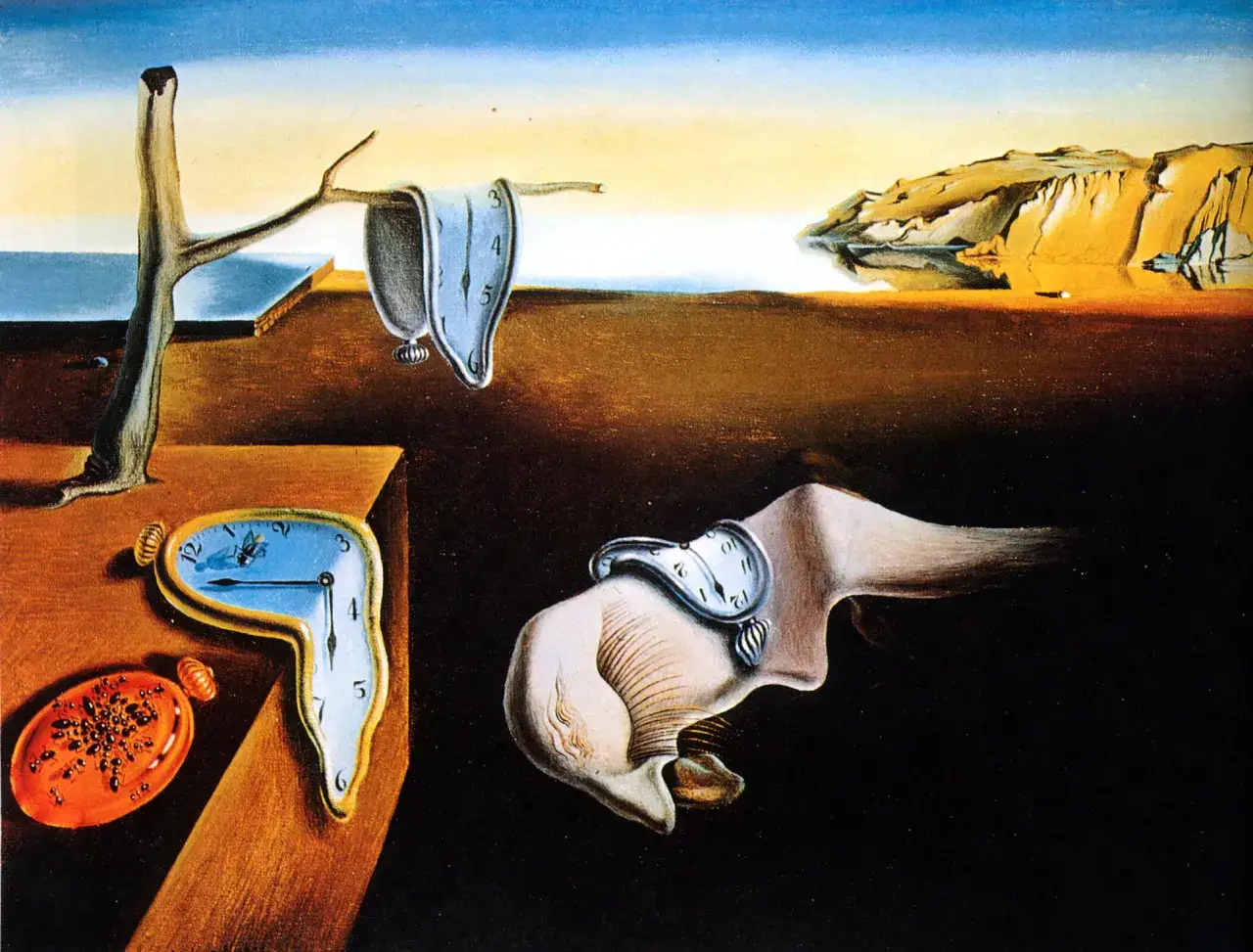 Relojes blandos, obra maestra de los **best painters of all time**, Salvador Dalí, se derriten en un paisaje onírico.