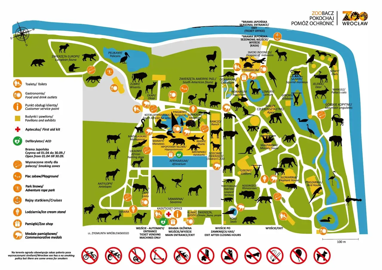 ZOO Wrocław mapa dojazdu