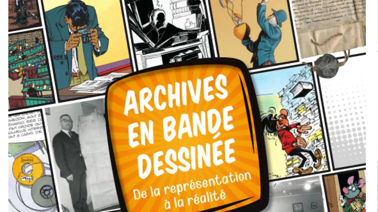 Collage d'archives BD, dont un homme examinant un appareil photo. Un cbr converter pour transformer la réalité en bande dessinée.