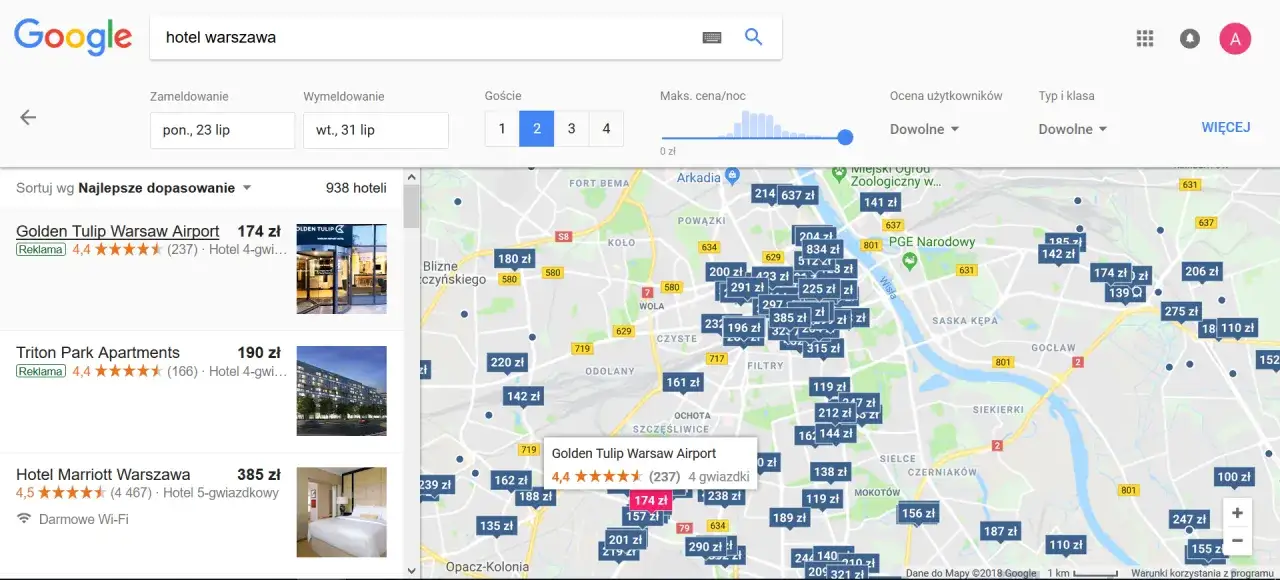 Google Ads dla hoteli