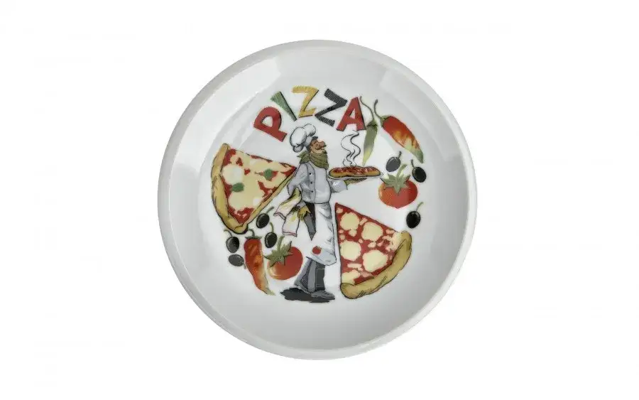 talerz z r&oacute;żnymi kawałkami pizzy