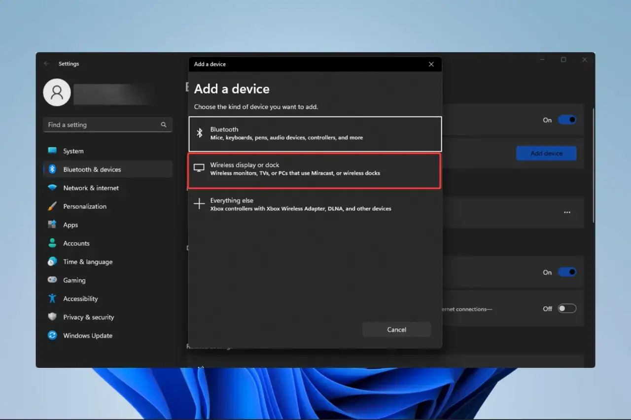 Windows-Einstellungen: Option 
