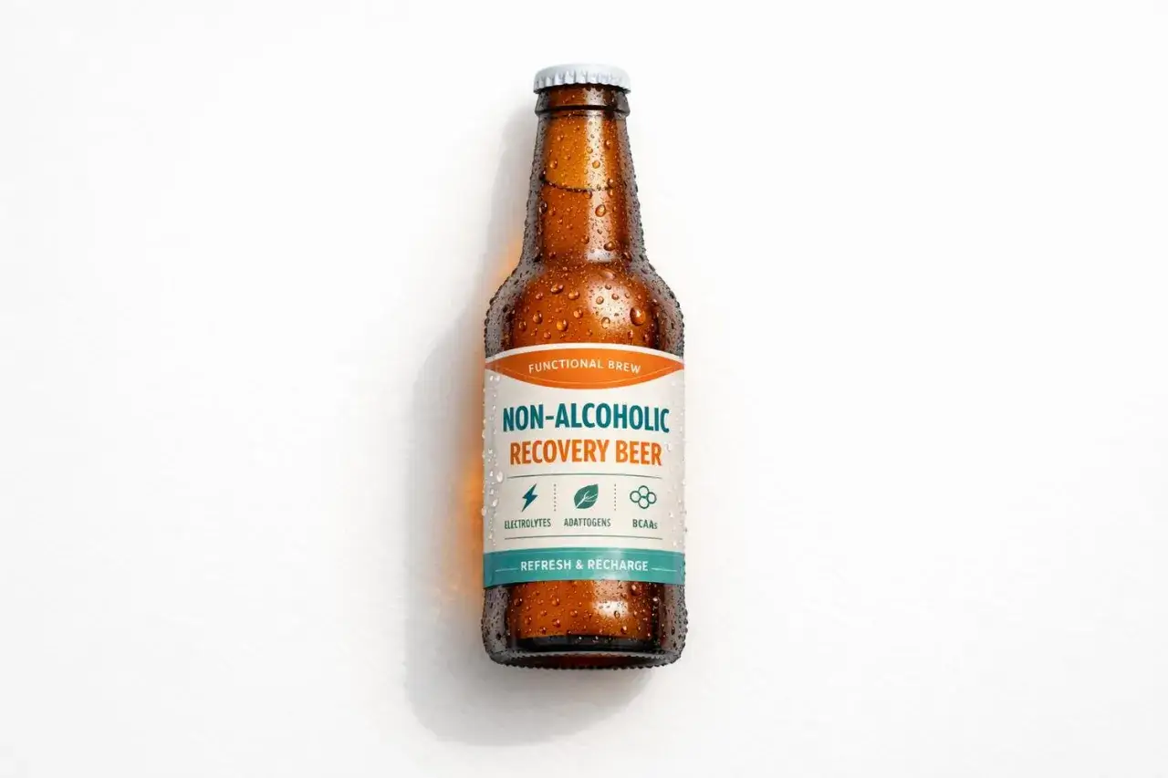 Bottiglia di birra analcolica 