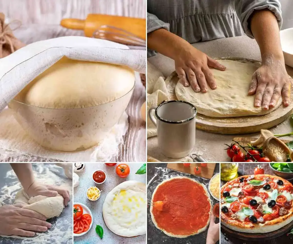 masa de pizza casera elástica y bien levada