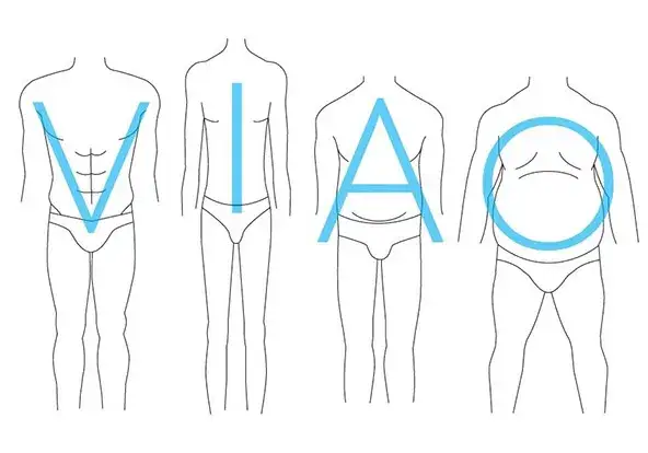 męskie typy sylwetek ilustracja