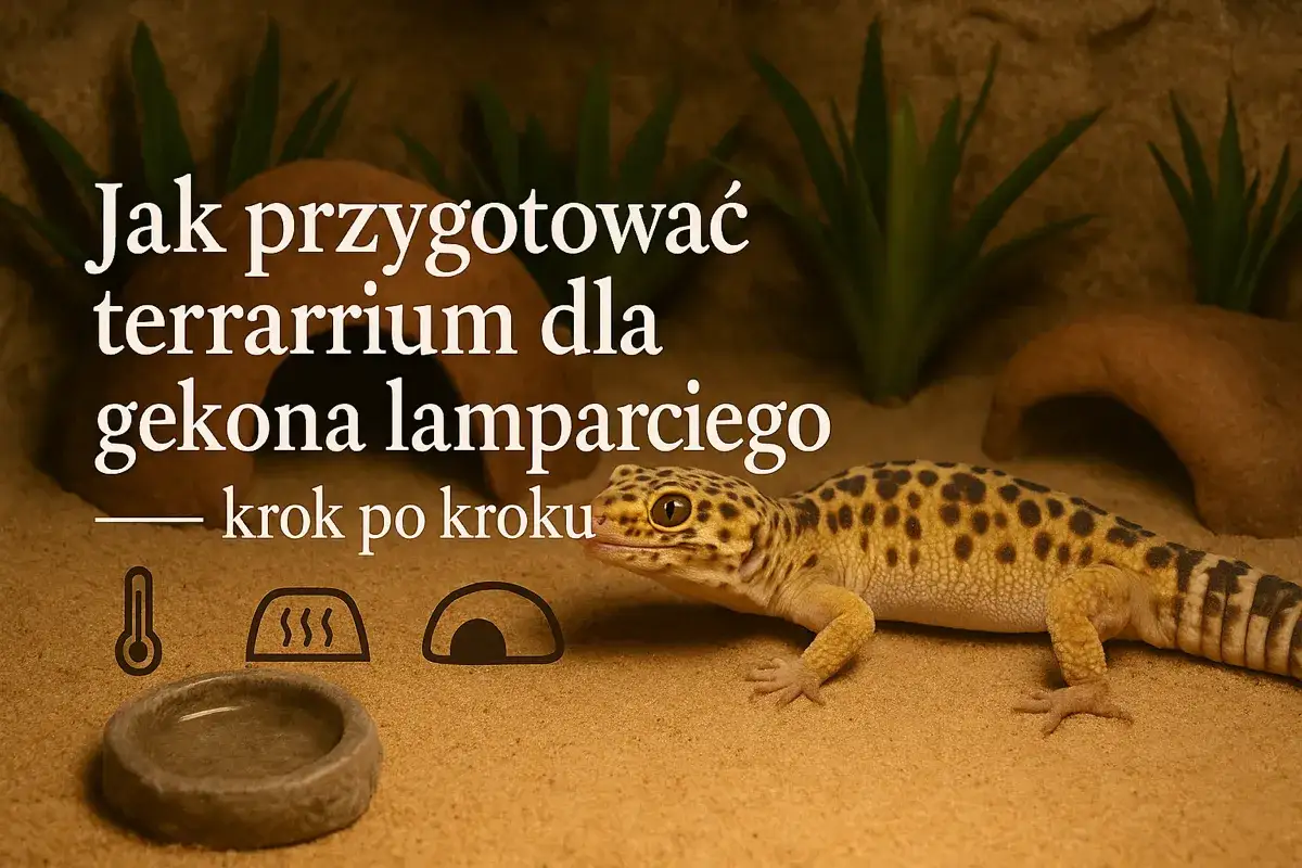 Terrarium gekona lamparciego z lampą grzewczą