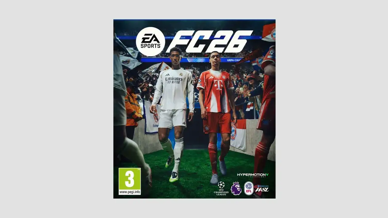 Dwóch piłkarzy wychodzi na murawę, gdy nadchodzi nowa FIFA FC 26.
