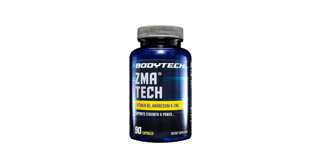 Suplement diety ZMA TECH od Bodytech. Zma co to? To połączenie witaminy B6, magnezu i cynku, wspierające siłę i moc. 90 kapsułek.