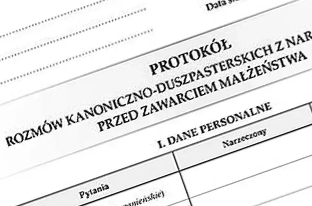 dokumenty ślub kościelny protokół