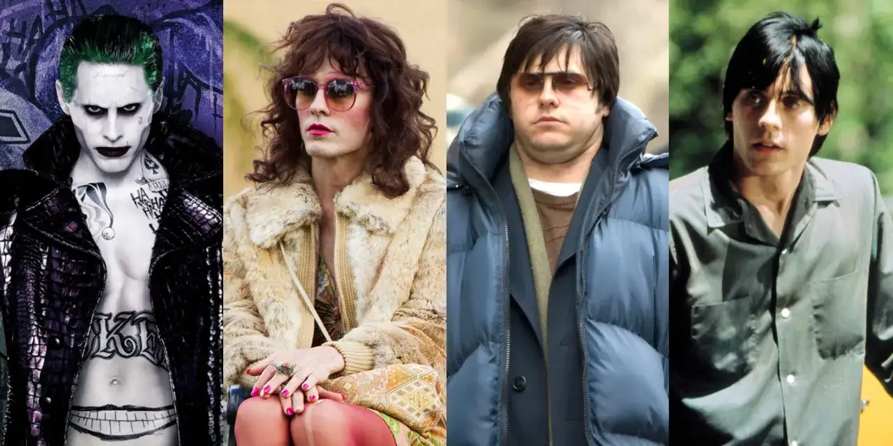 Jared Leto w rolach z filmów: Joker, Rayon, i inne wcielenia.