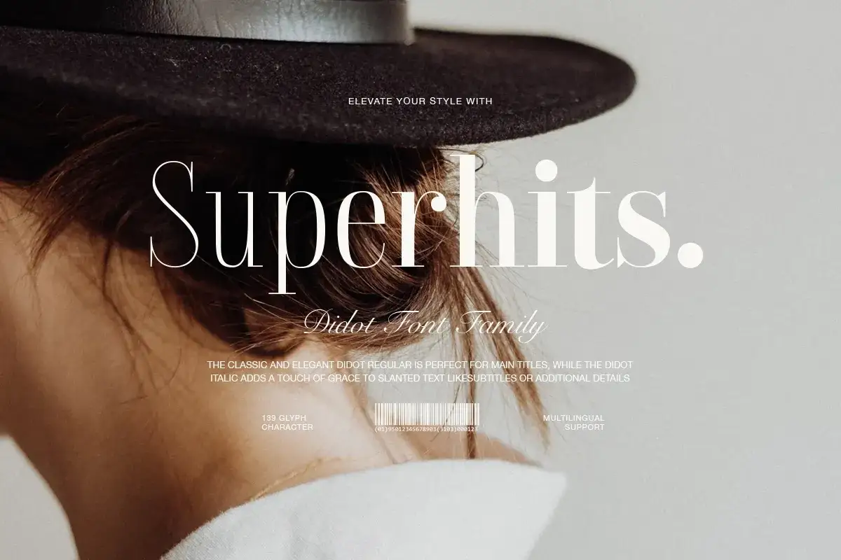 Elegancka czcionka Didot, w stylu vogue font, zdobi napis
