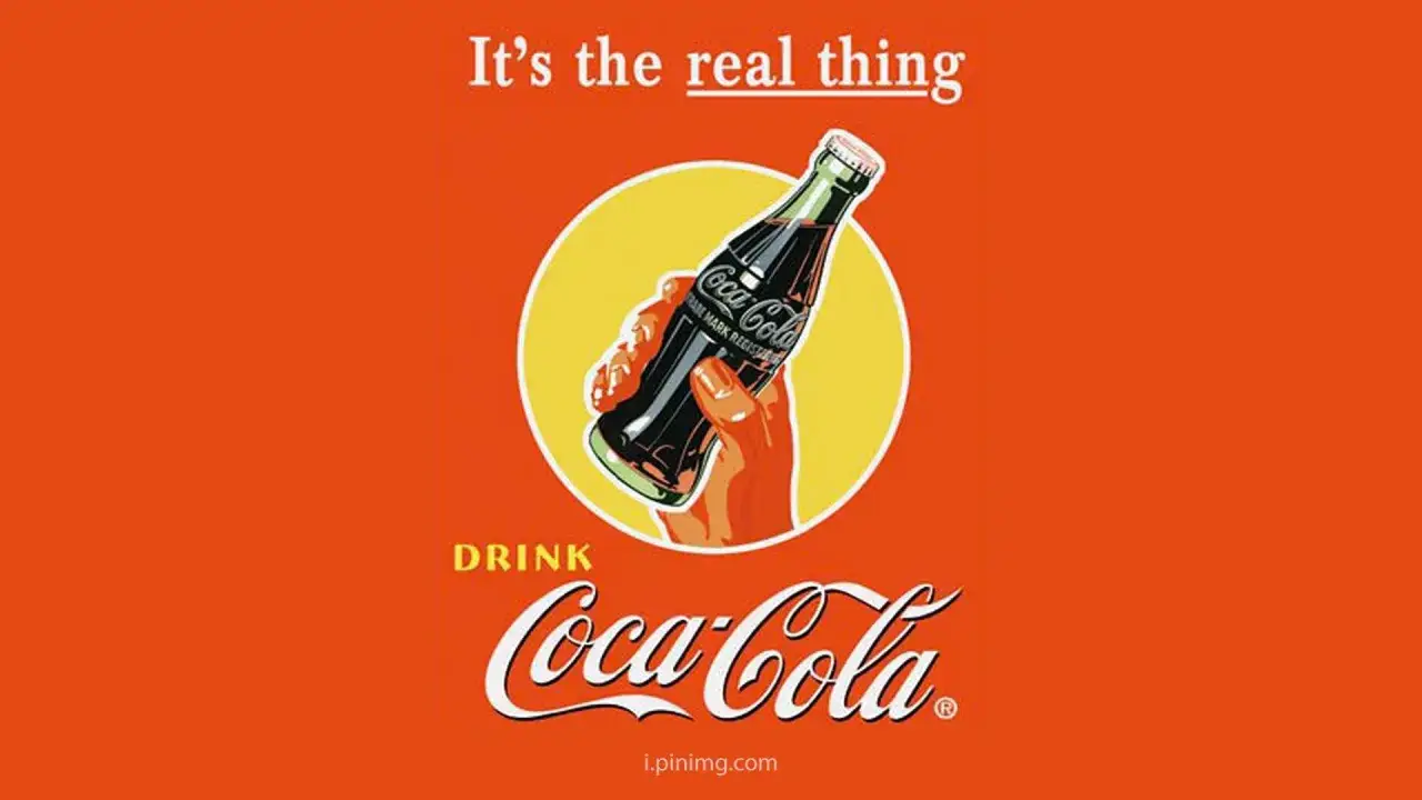 Un anuncio cl&aacute;sico de Coca-Cola, mostrando una mano sosteniendo una botella. Un ejemplo de **trucos publicitarios** que perduran.