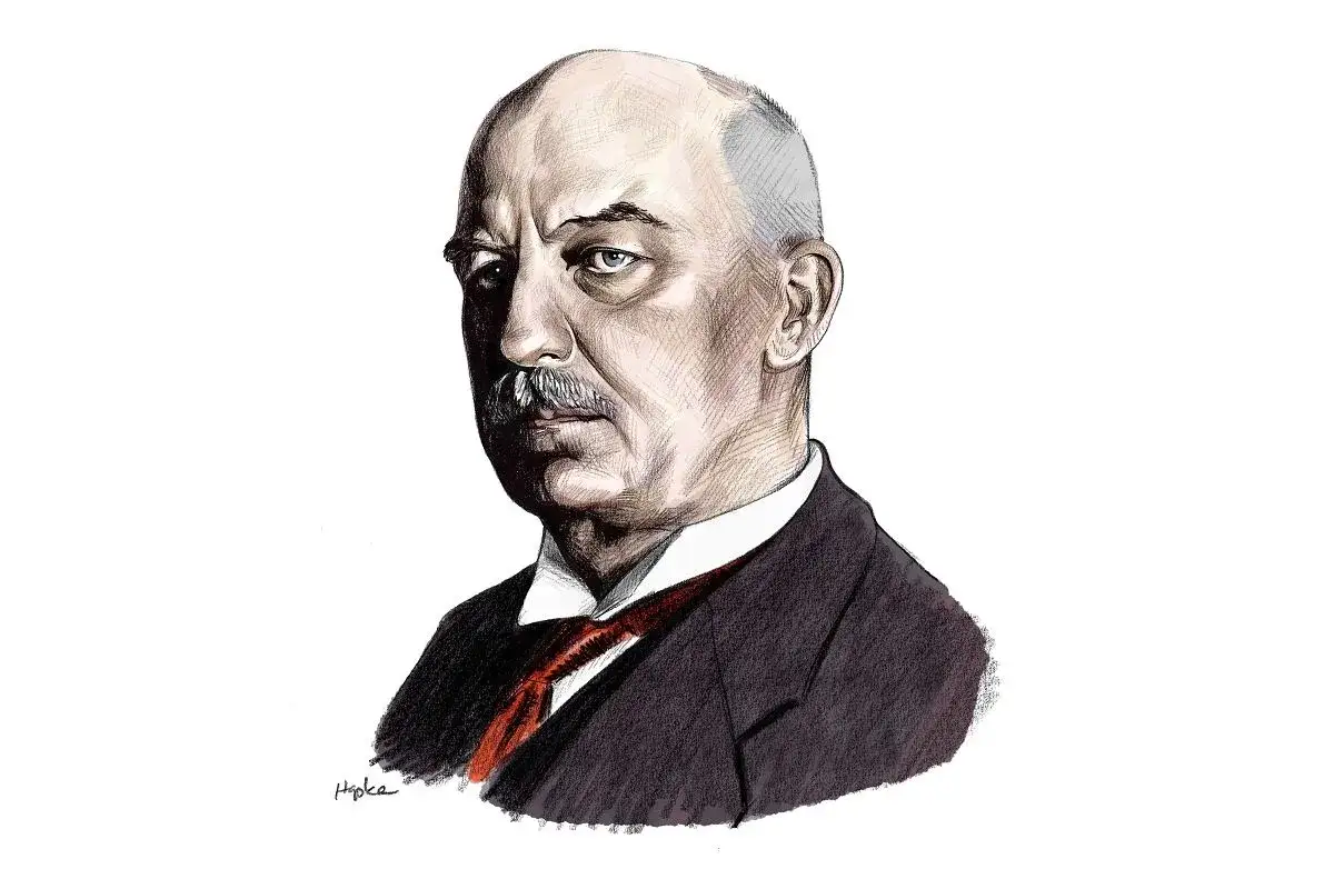 Portret mężczyzny w garniturze i krawacie, z siwiejącą łysiną i wąsami. To Gabriel Narutowicz, pierwszy prezydent Polski.