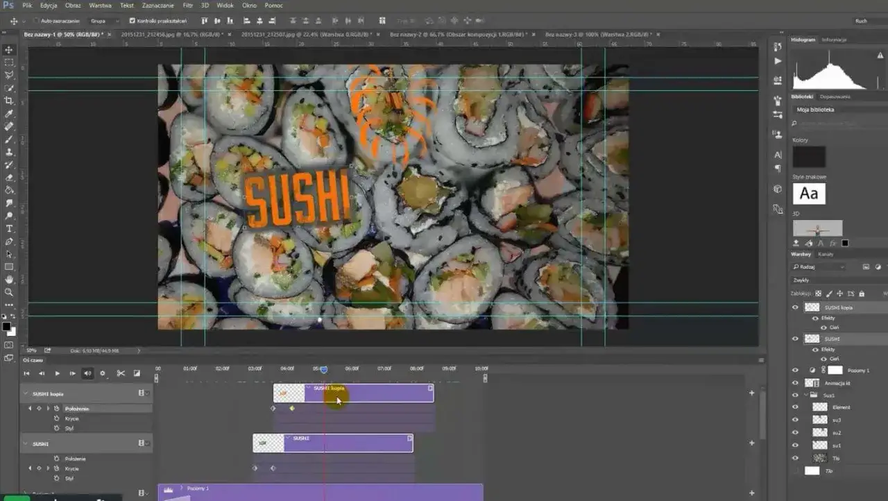 Import wideo do photoshopa na oś czasu