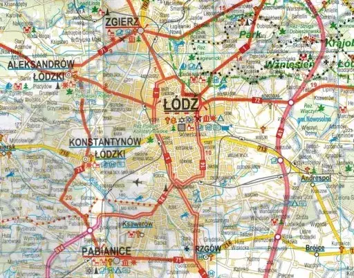 Mapa turystyczna województwa łódzkiego