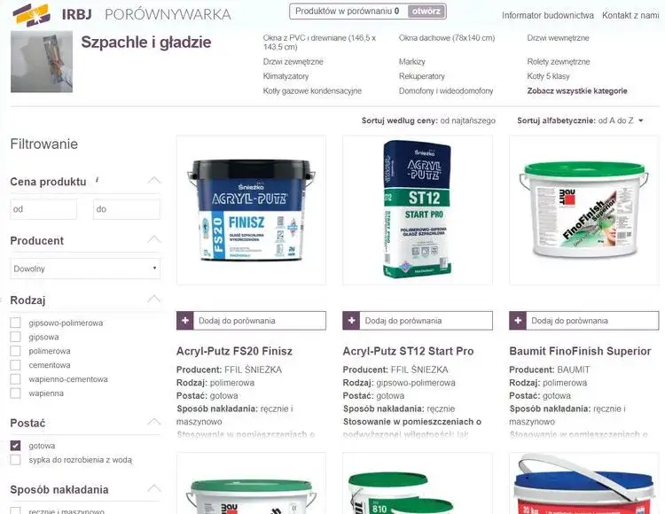 Rodzaje gładzi szpachlowych porównanie właściwości