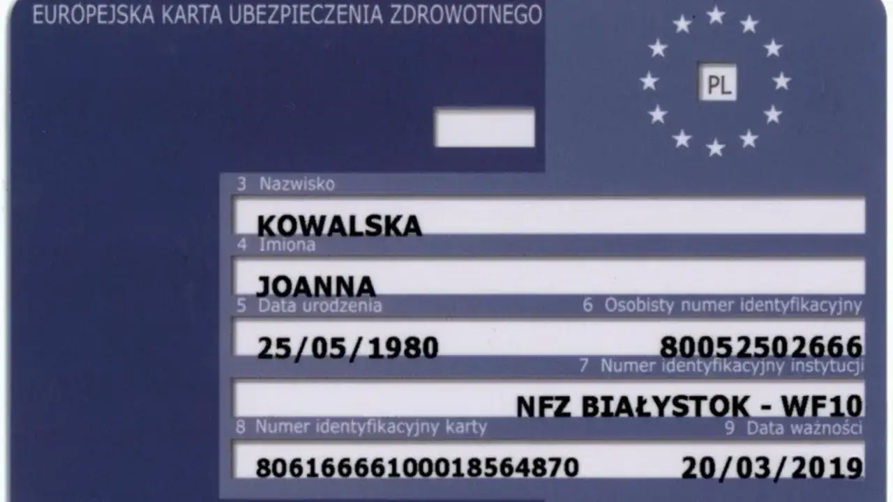 karta EKUZ wzór