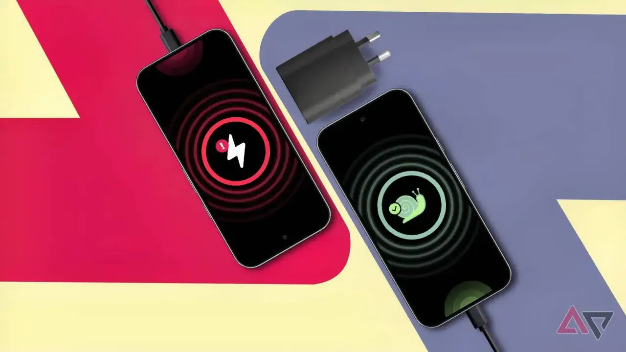 Dwa telefony pokazują różne prędkości ładowania. Jeden z błyskawicą, drugi ze ślimakiem. Od czego zależy szybkość ładowania telefonu?