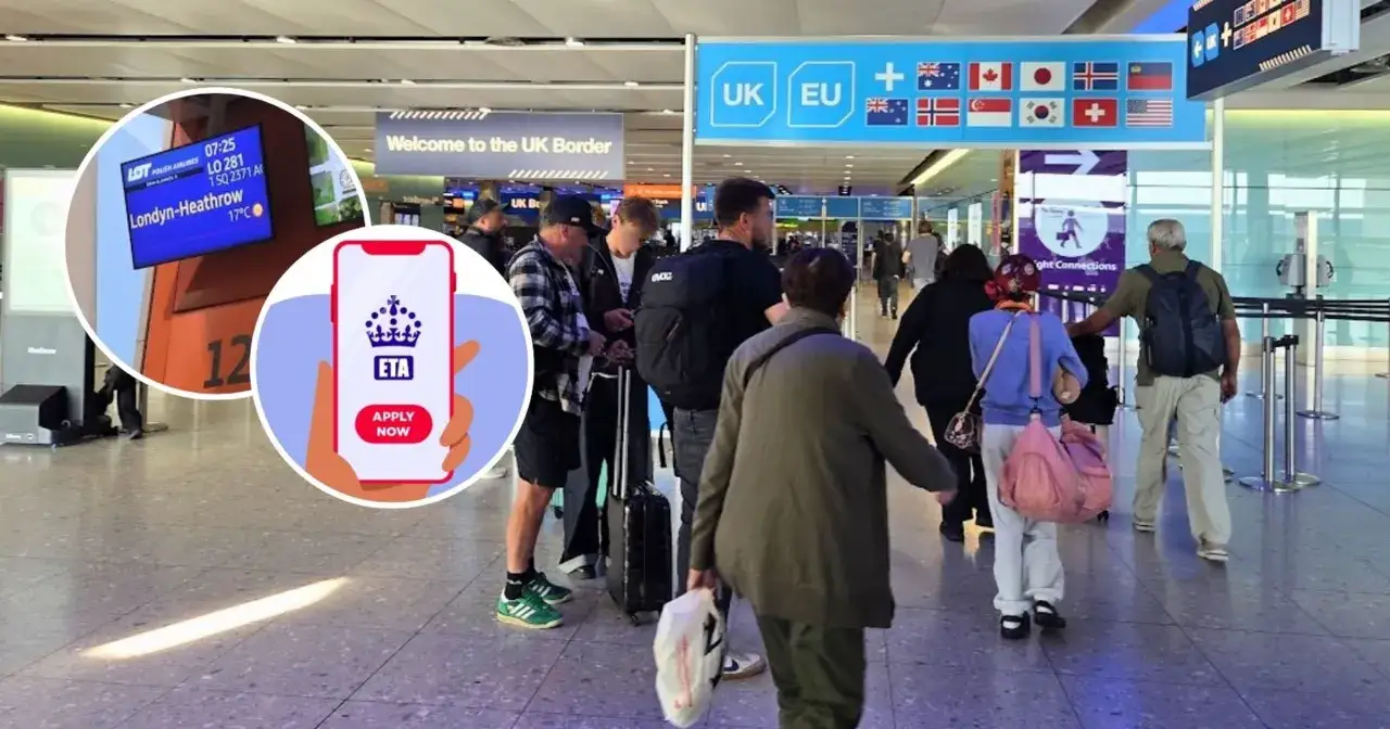 Kolejka do kontroli granicznej UK. Czy potrzebna wiza do Anglii? Aplikacja ETA na telefonie sugeruje, że tak.