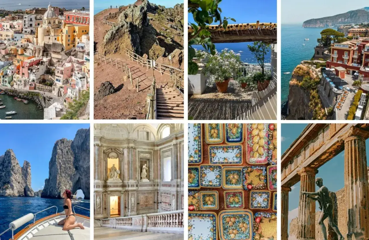 Esplora cosa vedere vicino Napoli: Procida, Vesuvio, Capri, Sorrento, Pompei e la Reggia di Caserta.