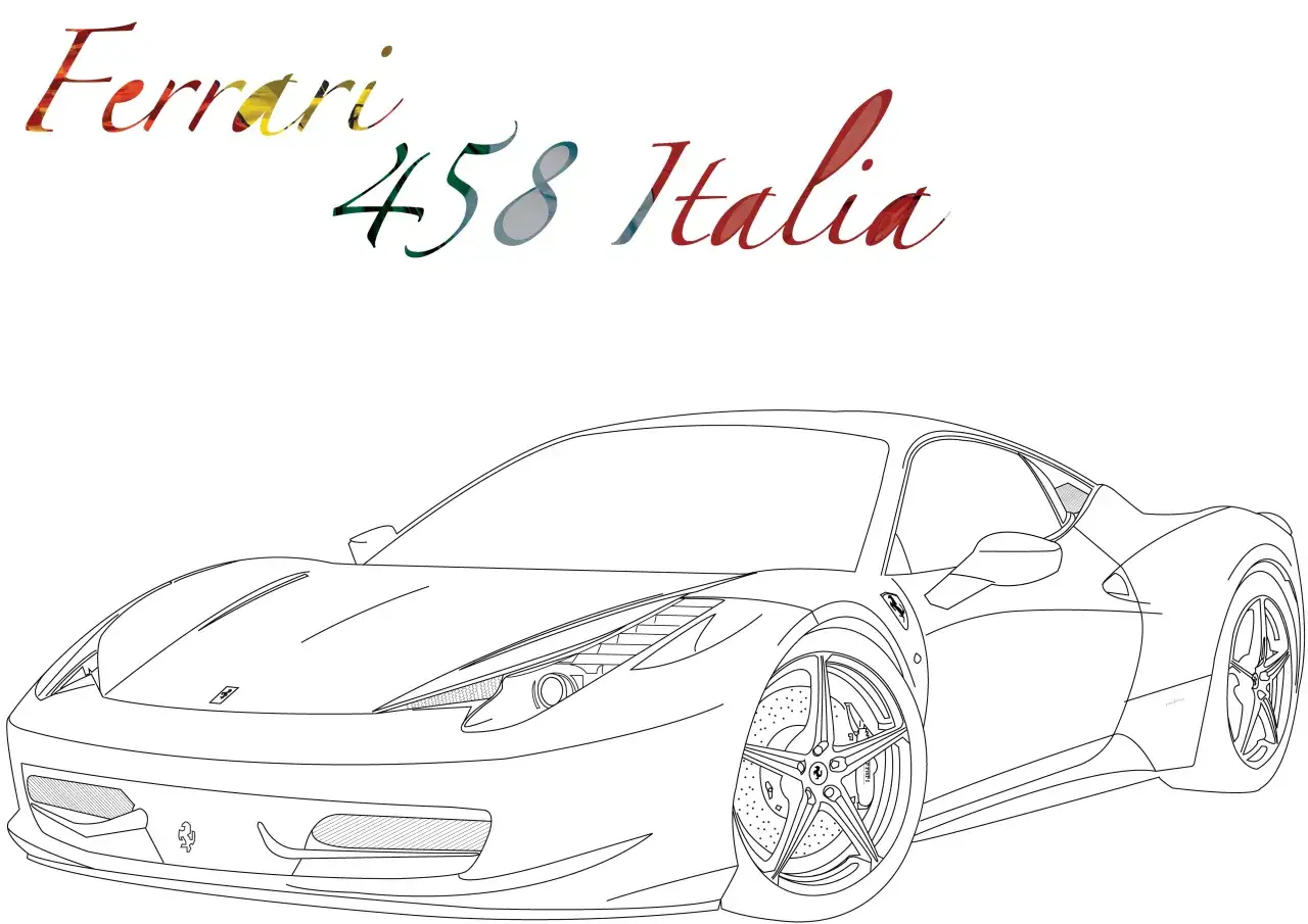 Rysowanie Ferrari 458 Italia krok po kroku
