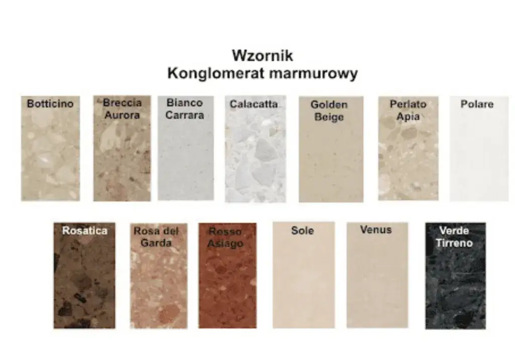 różne rodzaje konglomeratów w aranżacji wnętrz