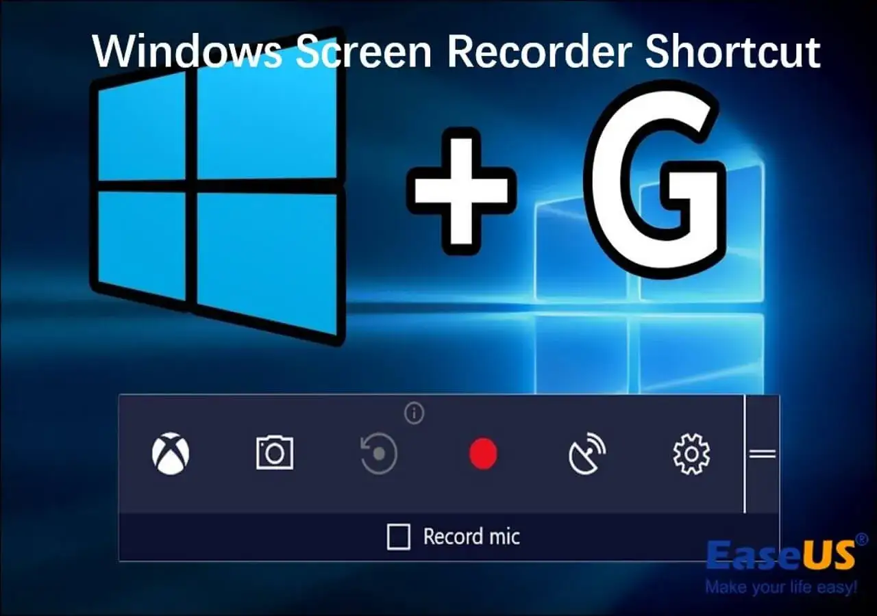Skrót klawiszowy do nagrywania ekranu w Windows: logo Windows + G. Widoczny pasek z opcjami nagrywania.