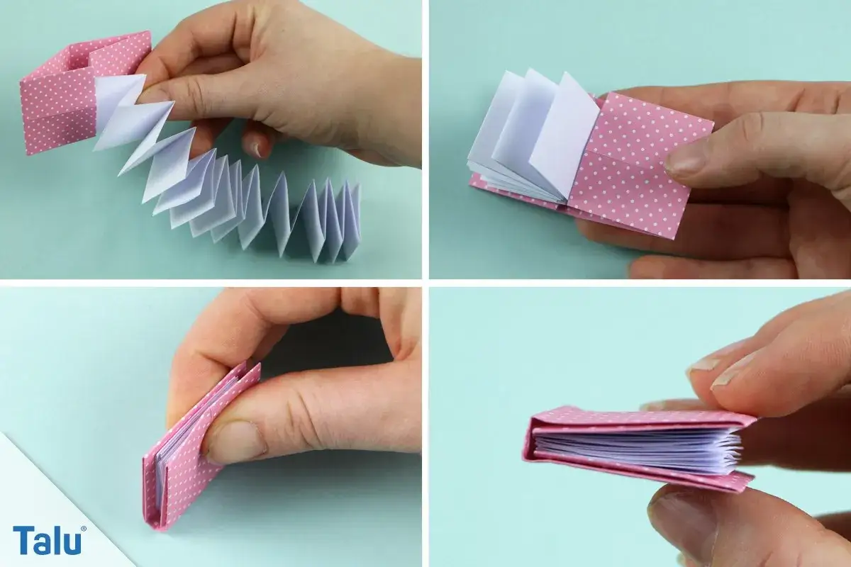Kleine Origami-Bücher entstehen, perfekt für eine liebevolle Botschaft zum Muttertag.