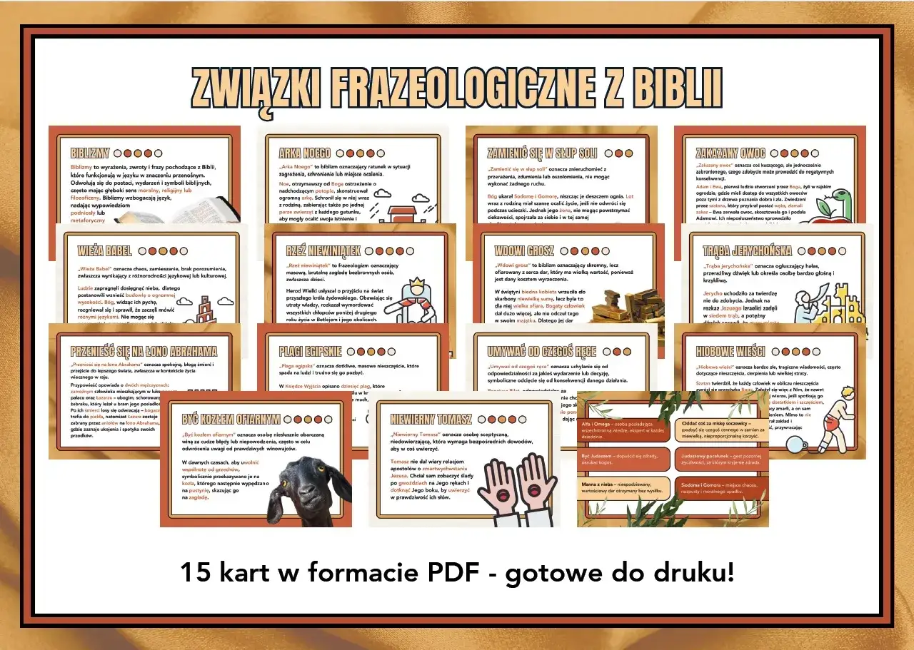 Związki frazeologiczne przykłady z Biblii: