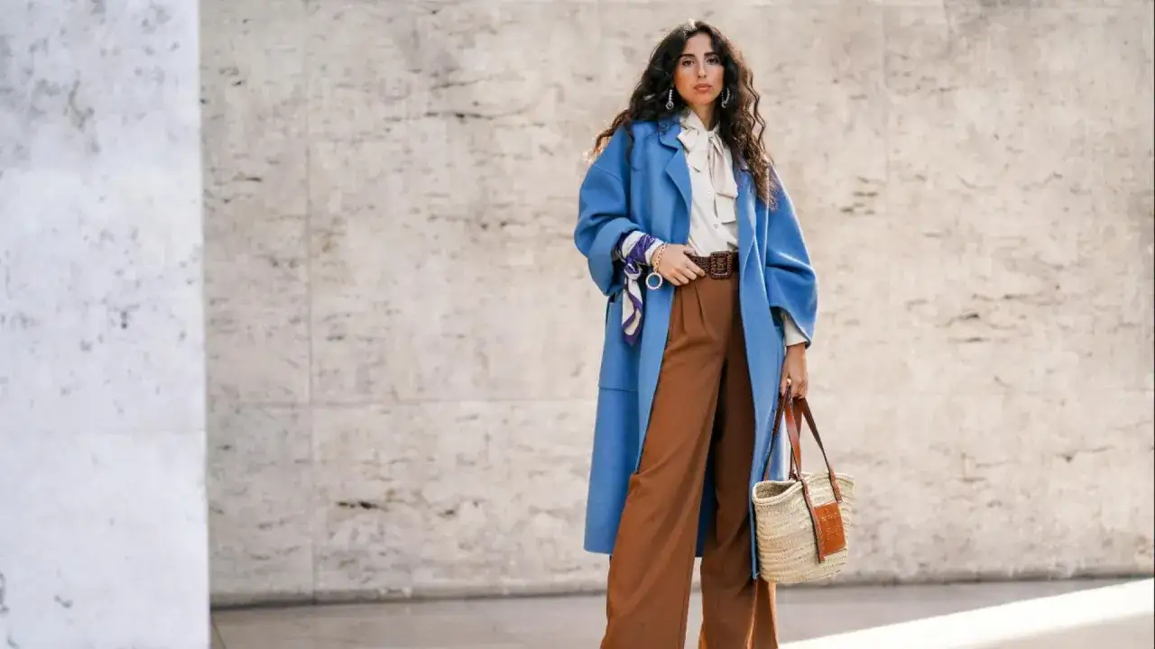 Fashion Week Statement Mantel weite Hose