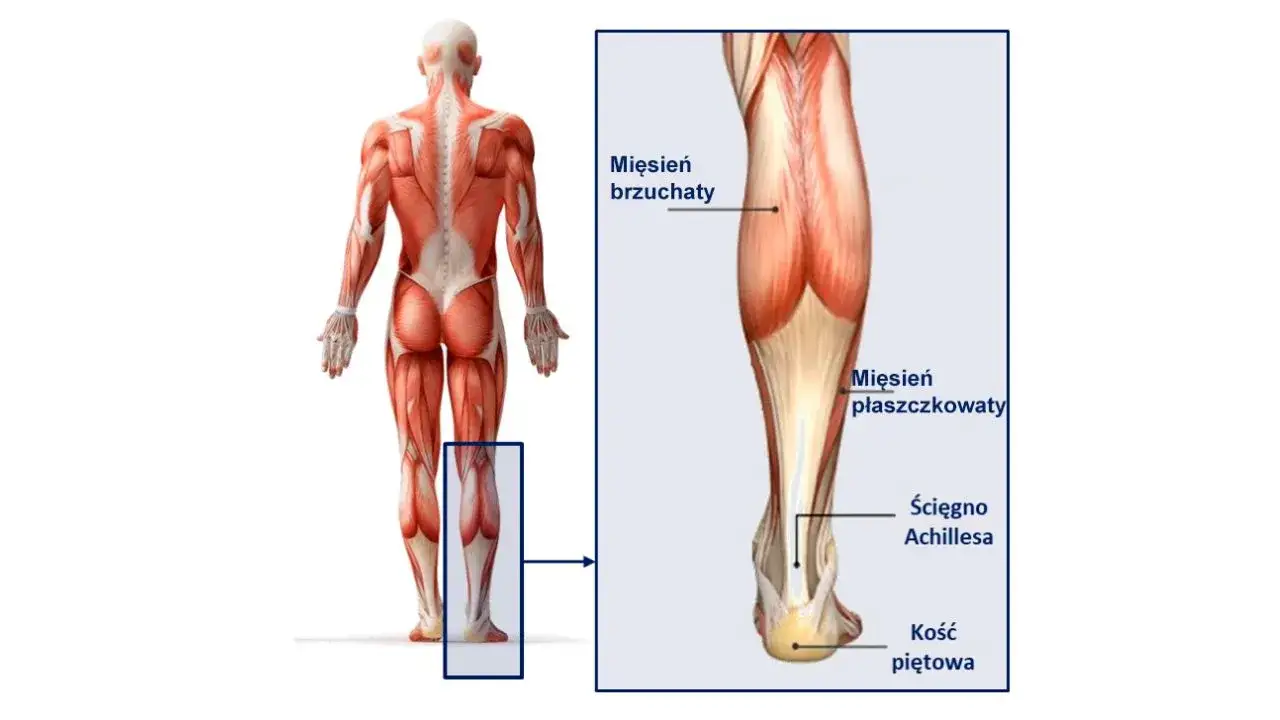 anatomia mięśni łydki przyczyny bólu infografika