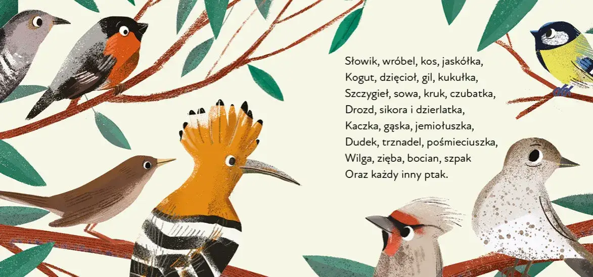 ilustracja ptaki kłócące się Tuwim