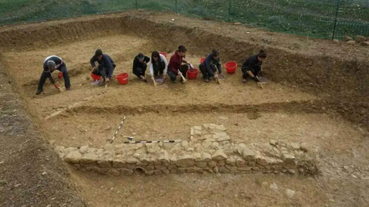 Archeologi scavano con cura, scoprendo antiche rovine. Chissà quanto guadagna un archeologo per un lavoro così affascinante!