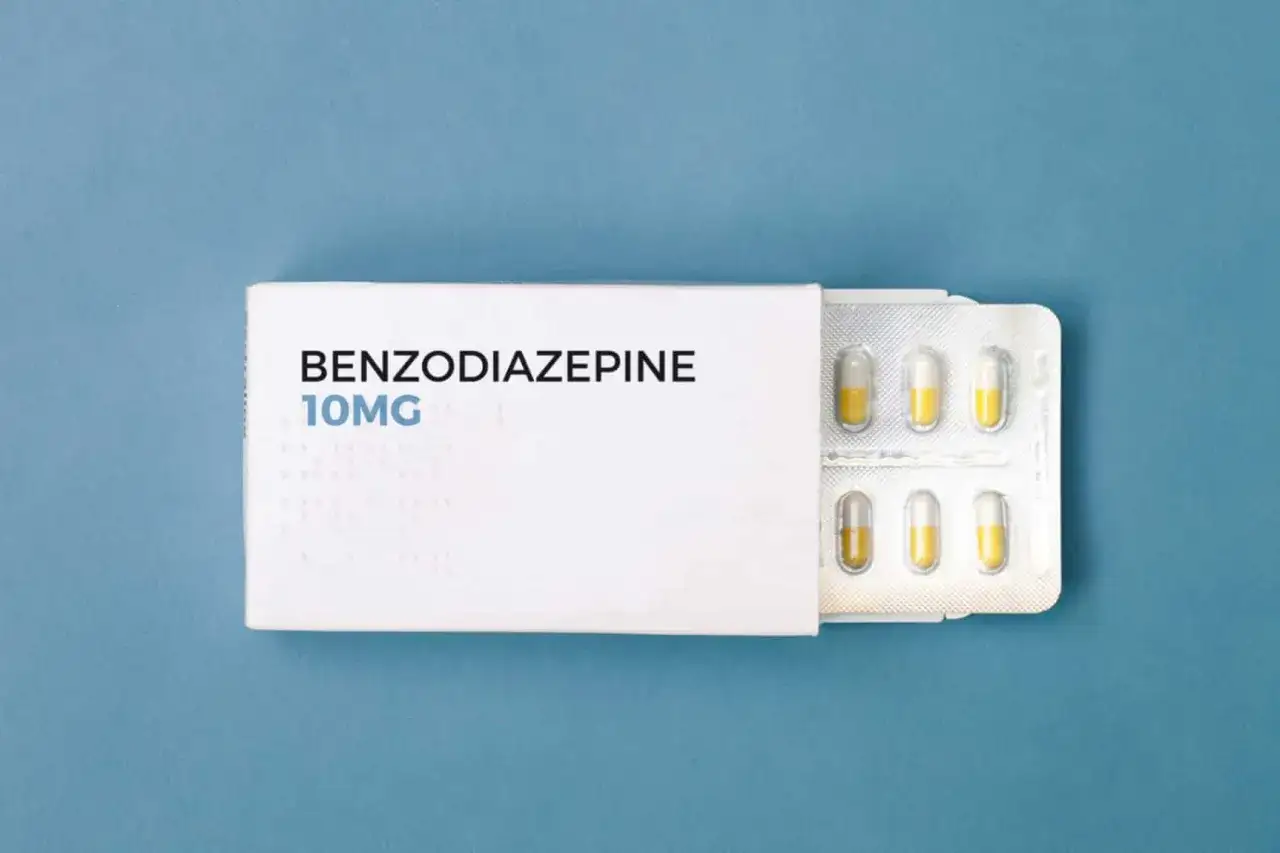 En förpackning med medicin mot panikångest, benzodiazepiner 10mg, med kapslar i blisterförpackning.