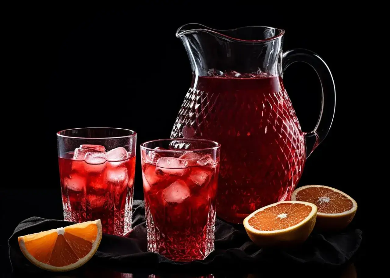 Dzbanek Sangrii z owocami i lodem