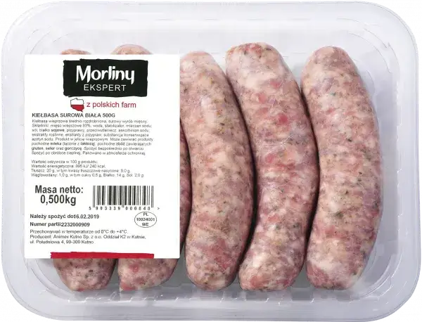 biała kiełbasa surowa pakowanie do mrożenia