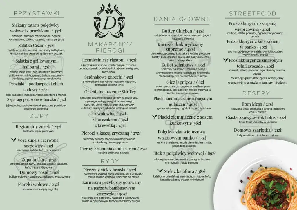 Eleganckie przystawki i zupy w restauracji Dworek