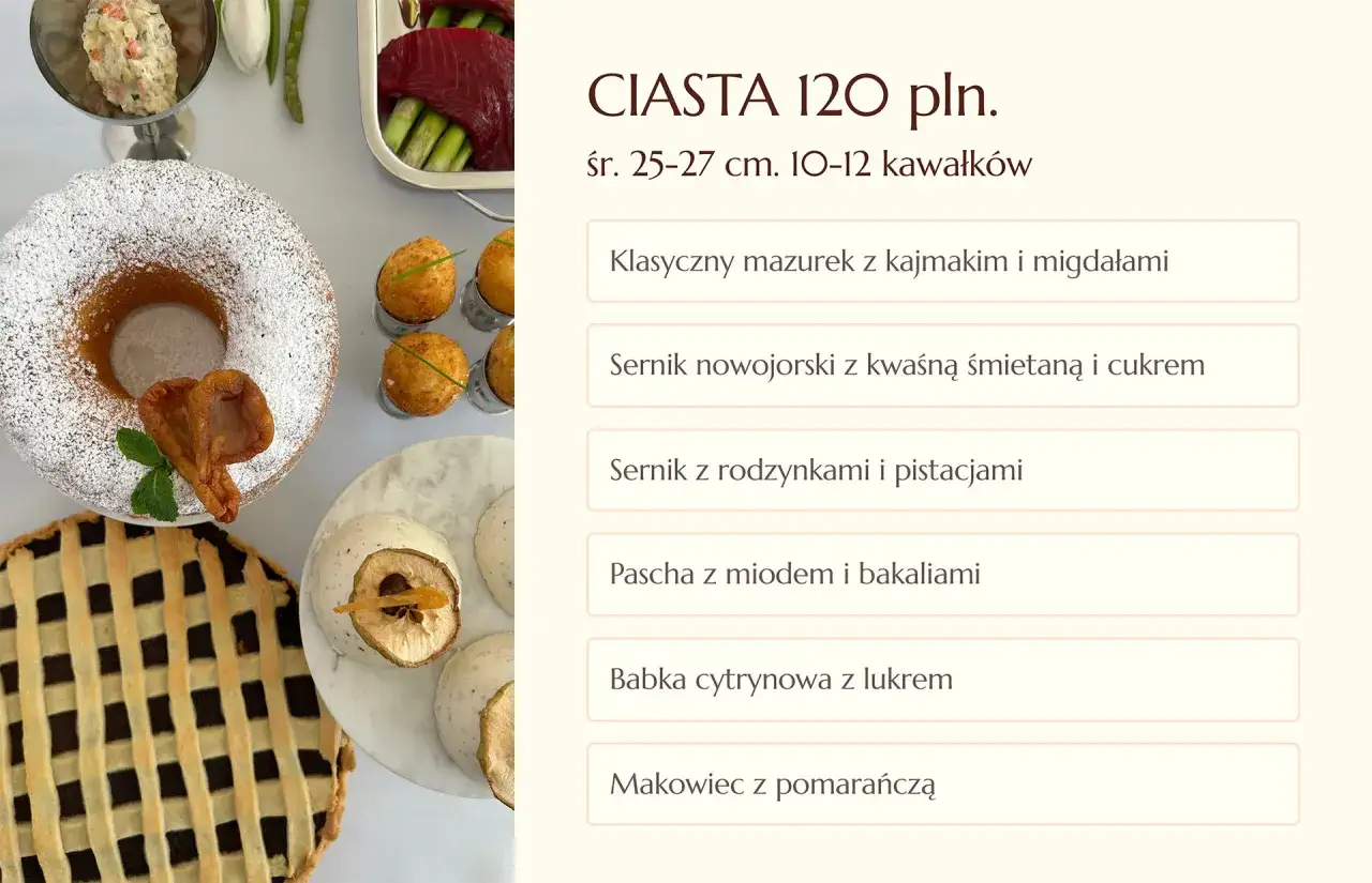 Wielkanocny catering w Warszawie: babka, mazurek, serniki i pascha. Smaki świąt na Twoim stole.