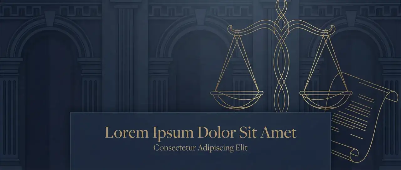 Bilancia dorata e pergamena su sfondo blu scuro con colonne classiche, simbolo di giustizia e risarcimento per danno non patrimoniale.