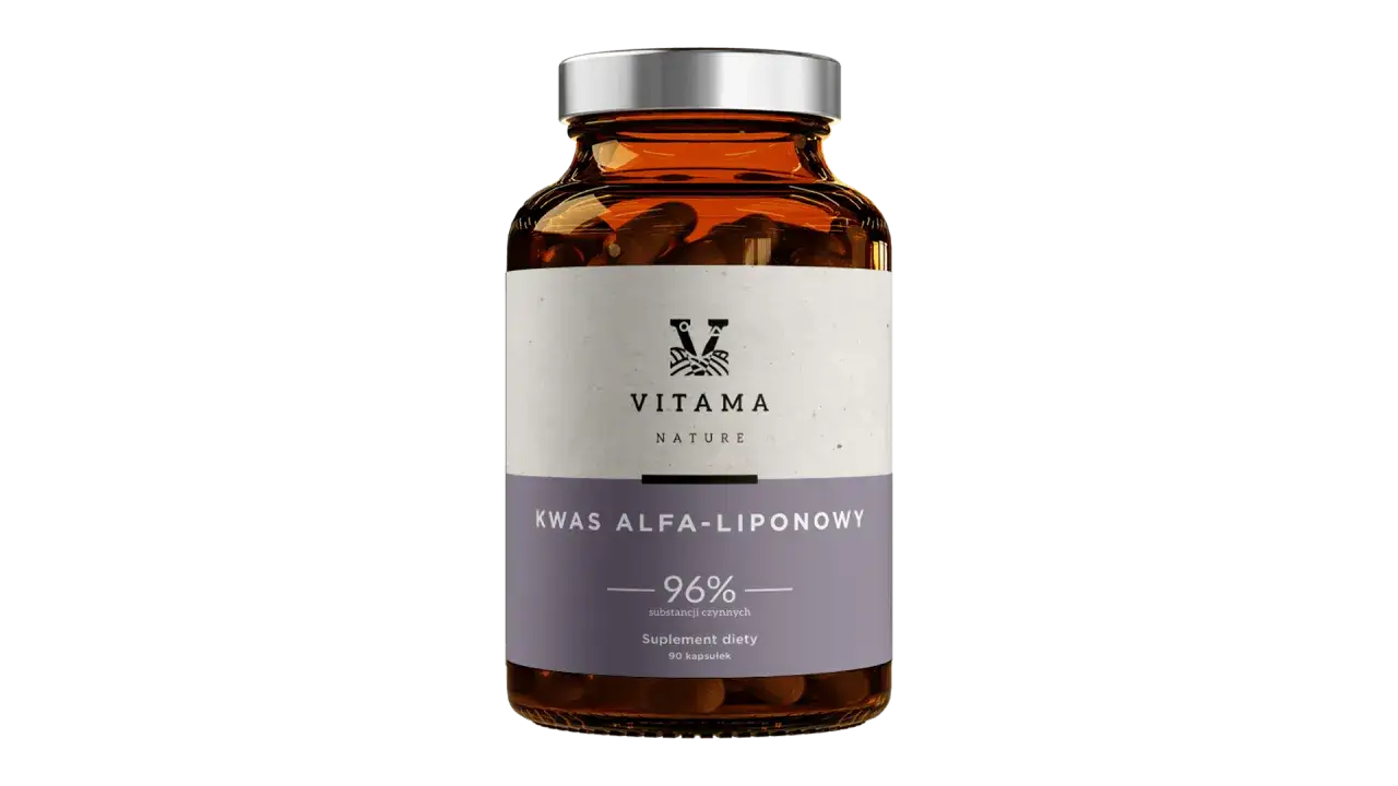 Kwas alfa-liponowy Vitama Nature. Suplement diety, 90 kapsułek. Może pomóc w procesie odchudzania.