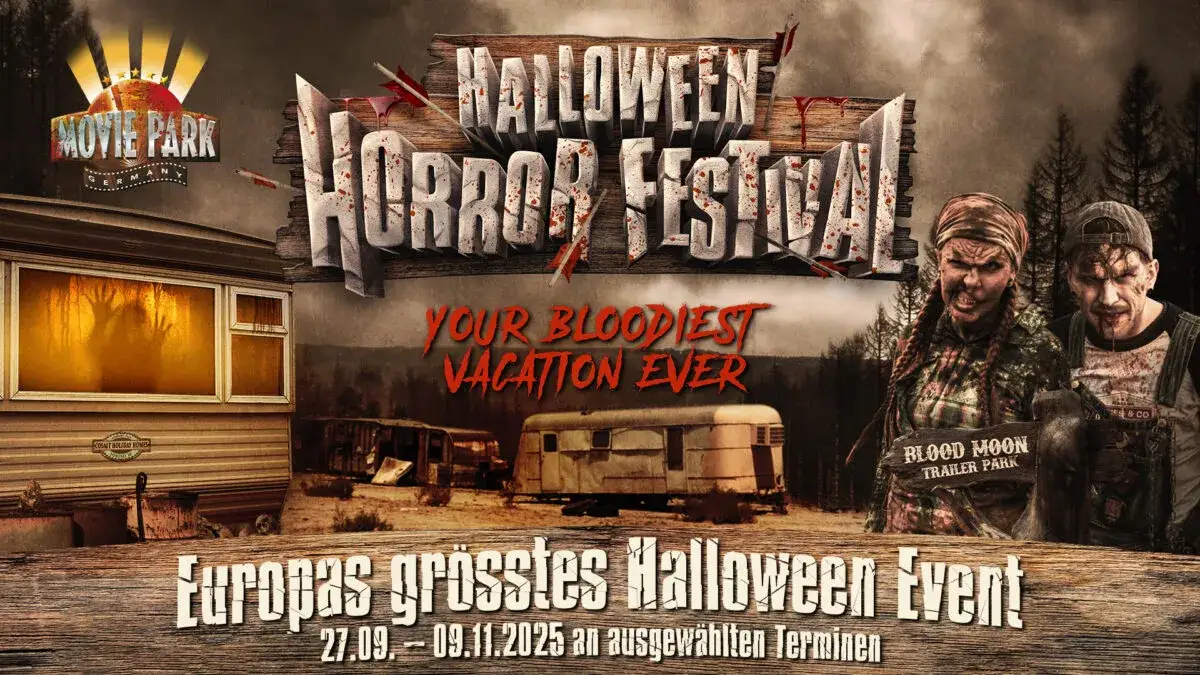 Halloween Horror Festival Movie Park Germany Atmosphäre mit Nebel und Monstern