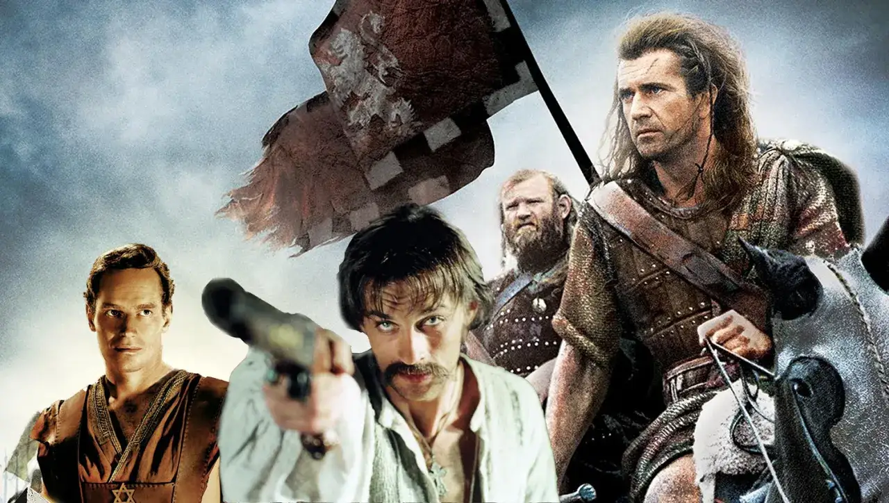 Mel Gibson jako William Wallace, Leonardo DiCaprio i inni bohaterowie filmów wartych obejrzenia.