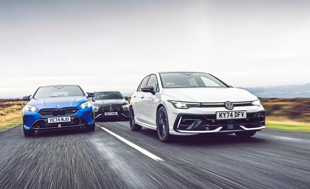 Volkswagen Golf 8 R vs Audi S3 vs Mercedes-AMG A35 vs BMW M135i comparison